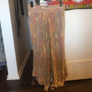 Free people multicolored Flowy pants